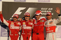 Zweiter Felipe, Sieger Fernando, Teamchef Domenicali, Hamilton