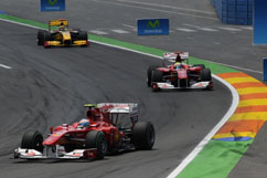 beide Ferrari während des Rennens